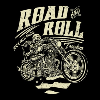 Road and roll vector t-shirt design template