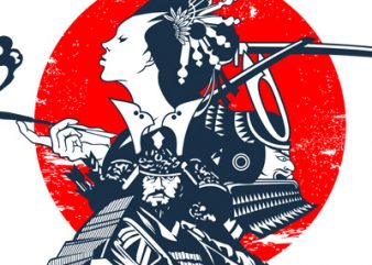 SAMURAI tshirt design vector