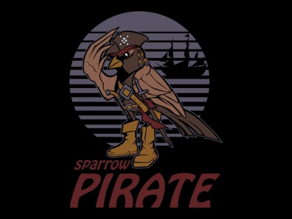 Sparrow pirate buy t shirt design for commercial use