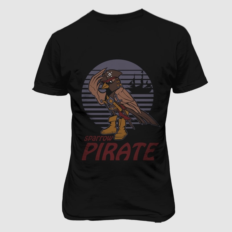 sparrow pirate t-shirt designs for merch by amazon