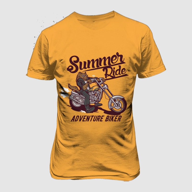 summer ride wolf vector t shirt design