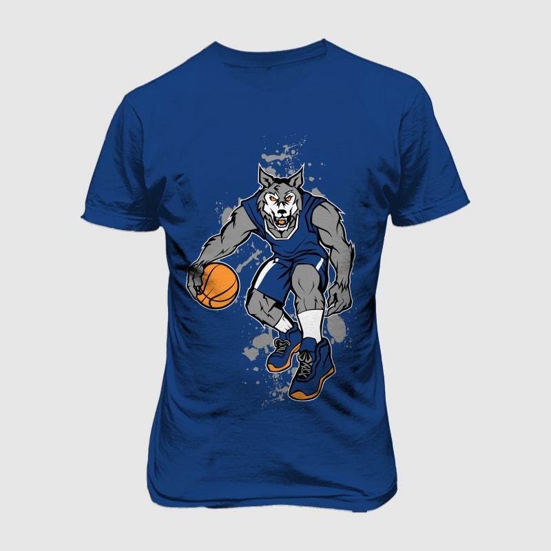 wolf basketball t-shirt designs for merch by amazon