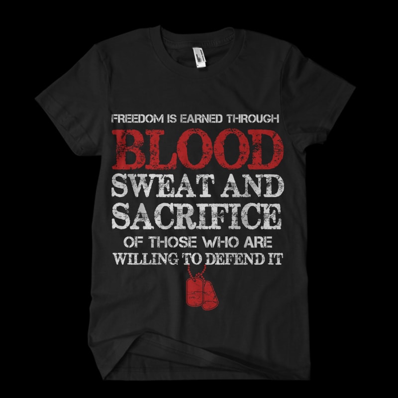 VETERAN BLOOD t shirt designs for printful