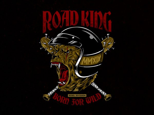 Road king graphic t-shirt design