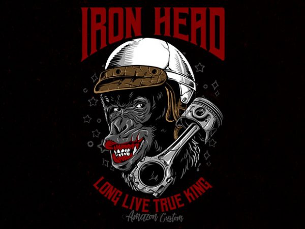 Iron head graphic t-shirt design