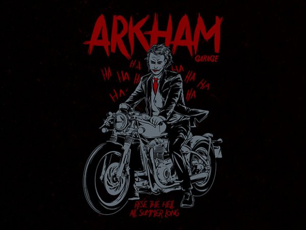Arkham garage graphic t-shirt design