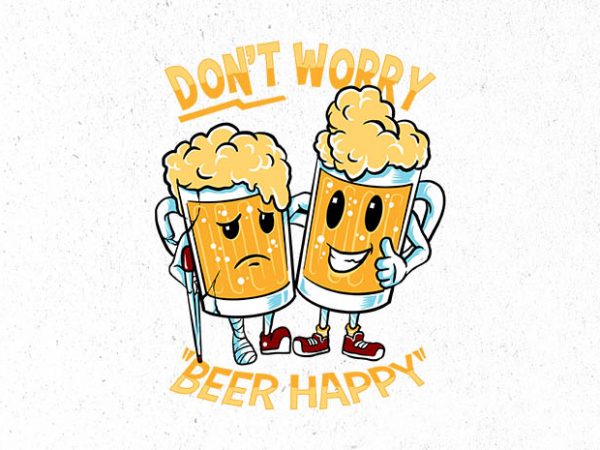 Happy beer graphic t-shirt design