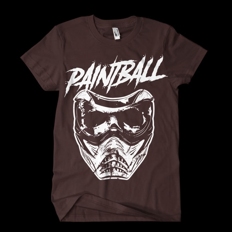 Paintball skull Vector t-shirt design tshirt designs for merch by amazon