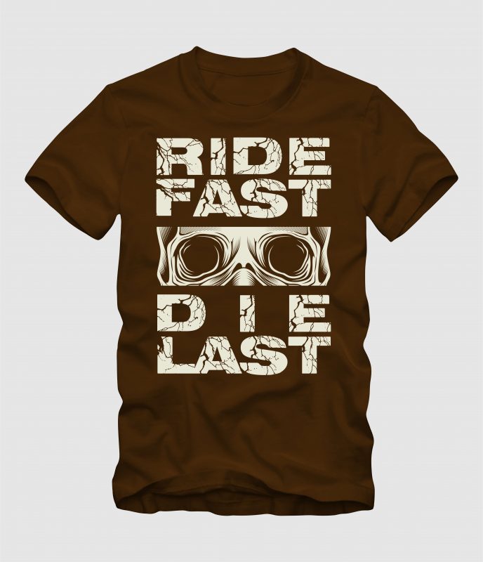 Vector t-shirt designs skull bikers ride fast t shirt designs for printful