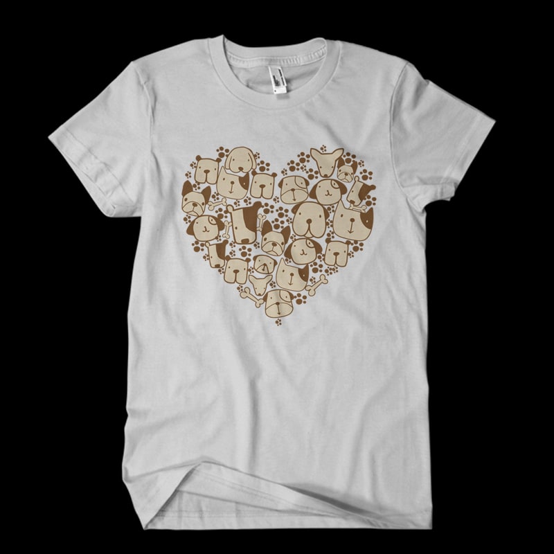 dog heart Vector t-shirt design t shirt designs for teespring