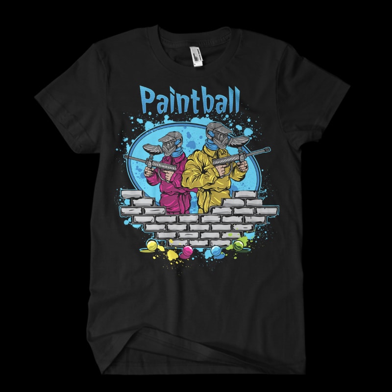 Pintball vector t-shirt design t shirt designs for merch teespring and printful