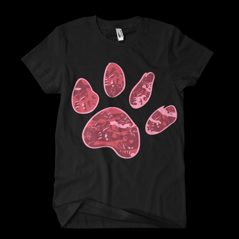 paw tshirt design for sale