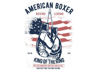 American Boxer vector t-shirt design template