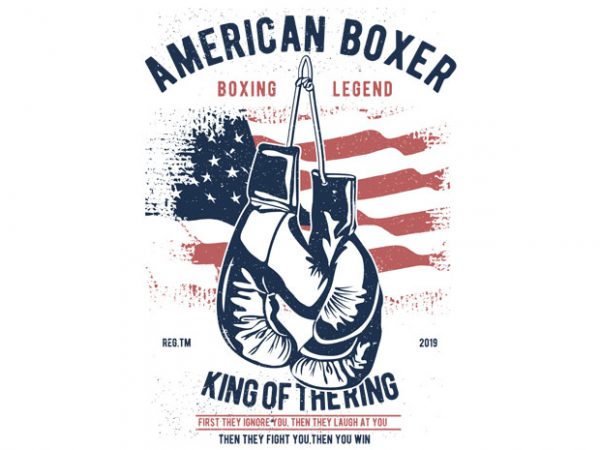 American boxer vector t-shirt design template