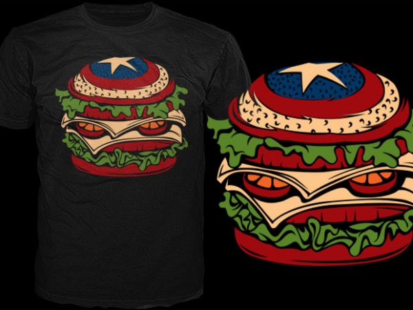 American sandwich vector shirt design