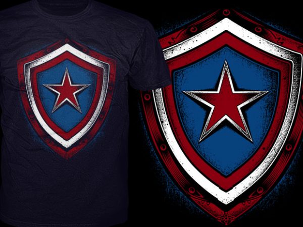 American star shield design for t shirt