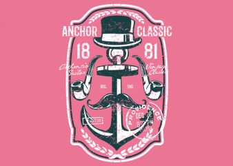 Anchor Classic vector t-shirt design template