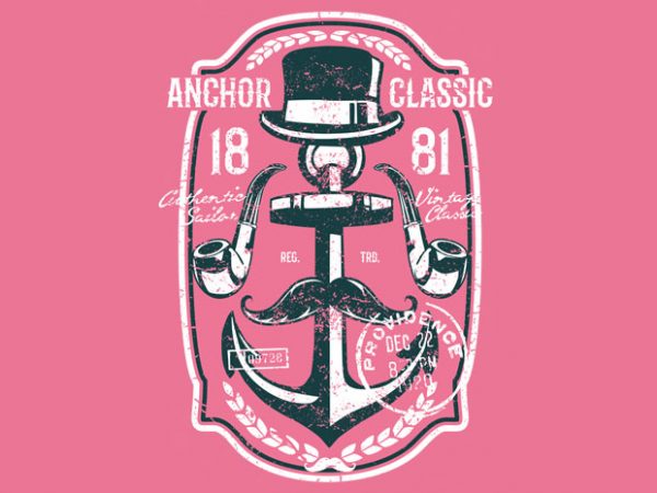 Anchor classic vector t-shirt design template