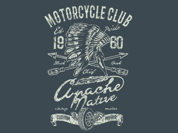 Apache motor club t shirt design to buy
