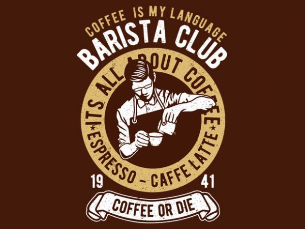 Barista commercial use t-shirt design