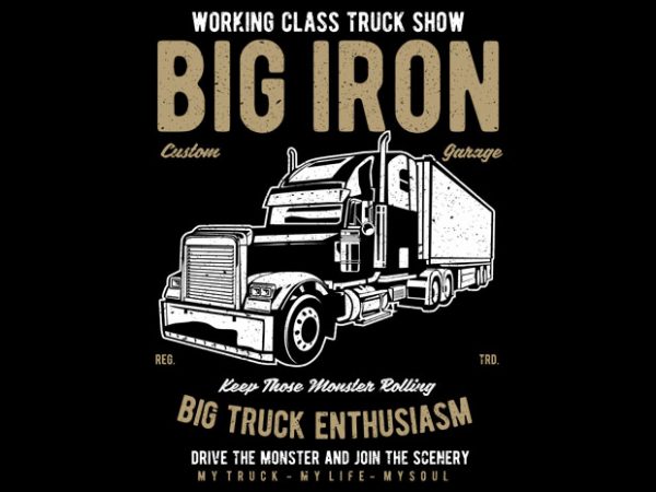 Big iron vector t-shirt design template