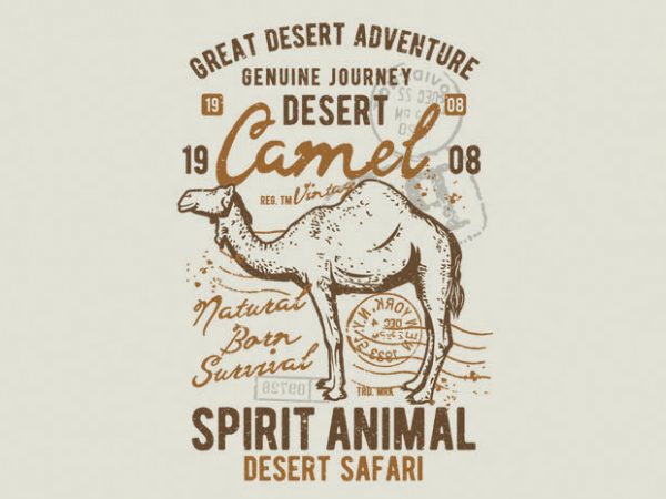 Camel print ready shirt design