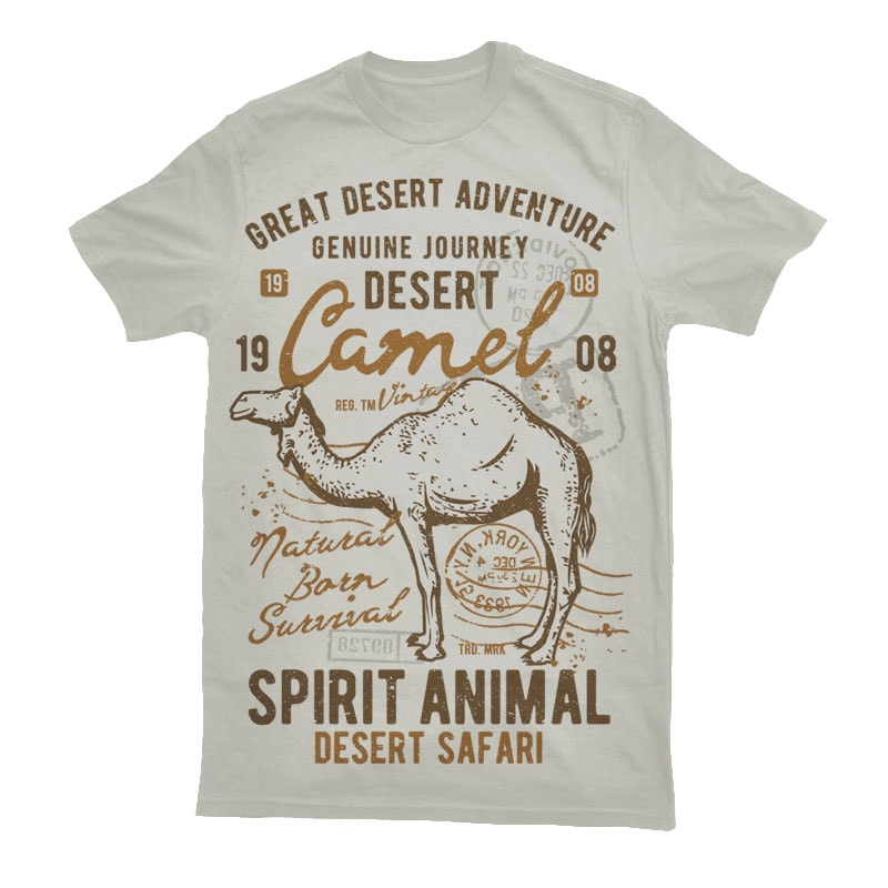 Camel t shirt designs for printful