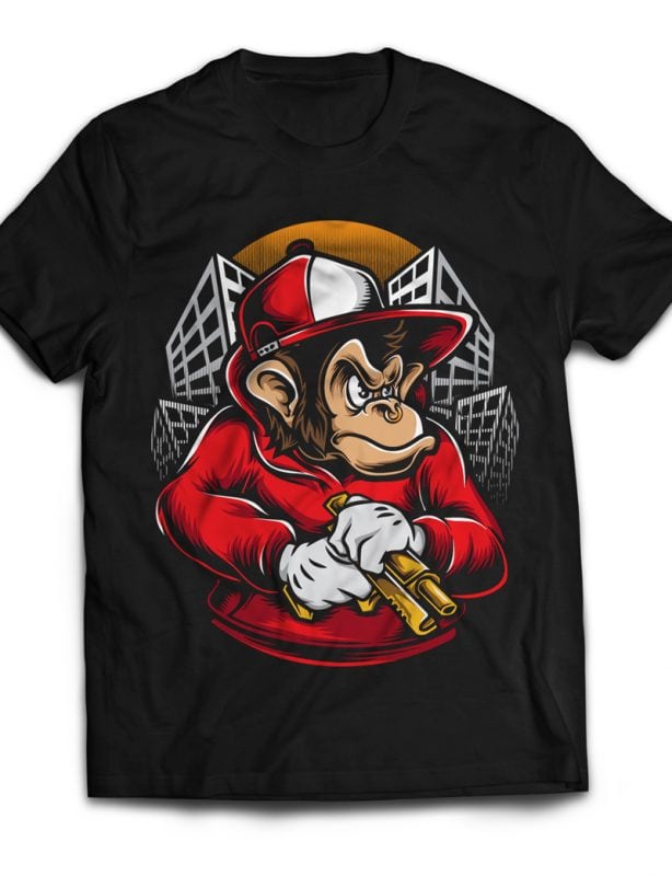 Chimpz t shirt designs for printful