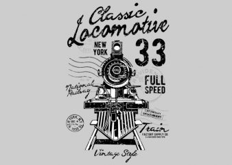 Classic Locomotive design for t shirt