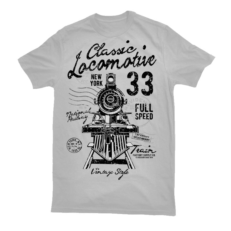 Classic Locomotive design for t shirt - Buy t-shirt designs
