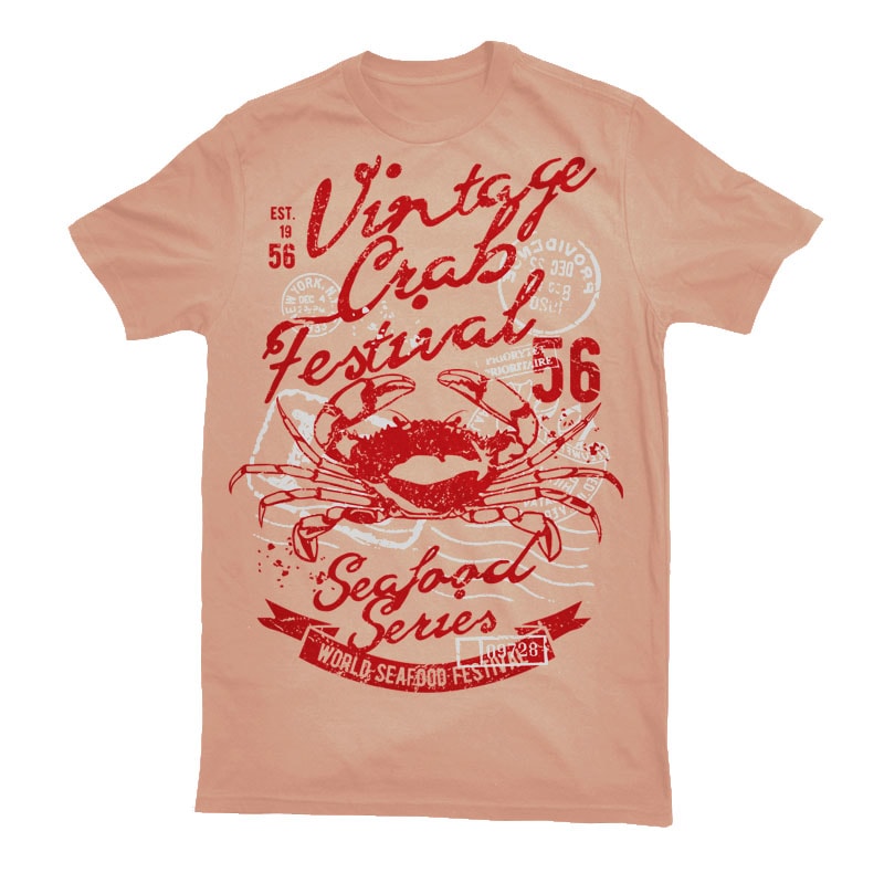 Crab t shirt designs for print on demand