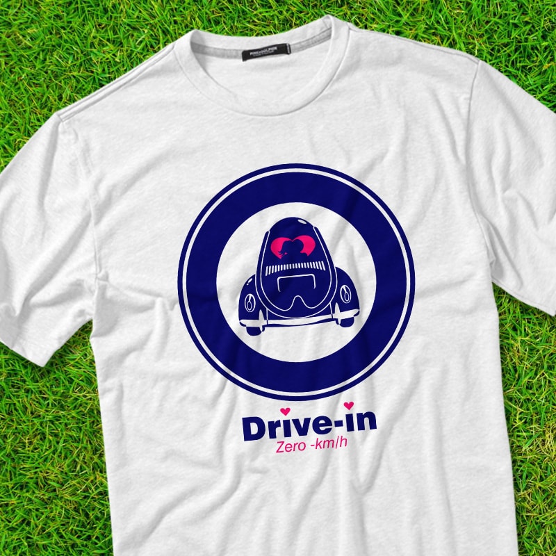 DRIVE IN t shirt design graphic