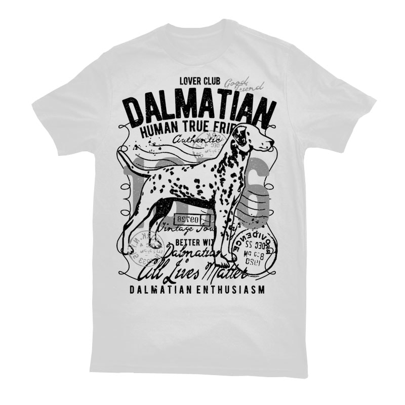 Dalmatian t shirt designs for printful