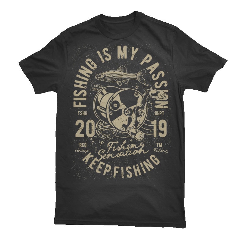 Fishing Is My Passion t-shirt designs for merch by amazon