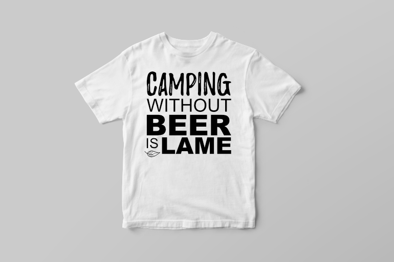 Funny camping and beer outdoor saying graphic shirt design t shirt designs for printify