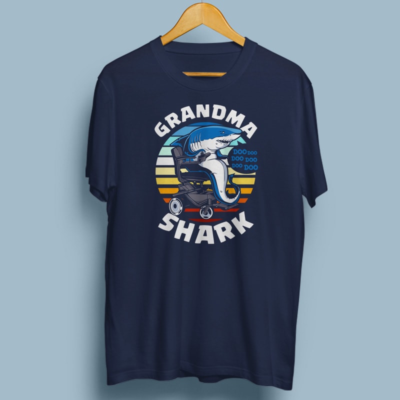 GRANDMA SHARK vector t shirt design