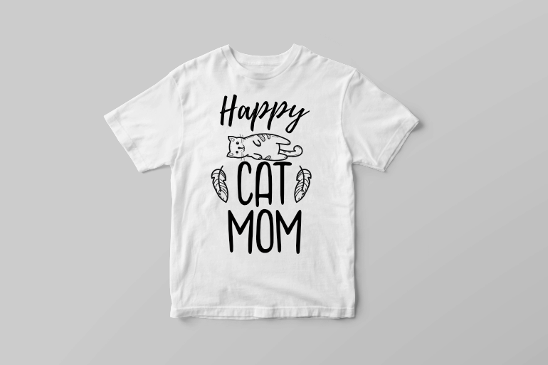 Happy cat mom – cat kitten kitty vector graphic t shirt design t shirt designs for sale
