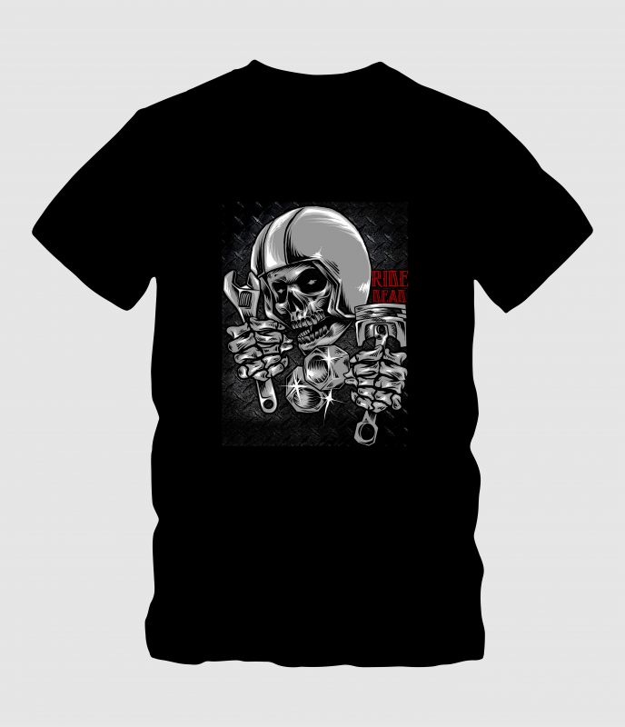Helmet Skull Racer t-shirt designs for merch by amazon