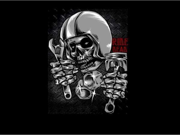 Helmet skull racer print ready t shirt design