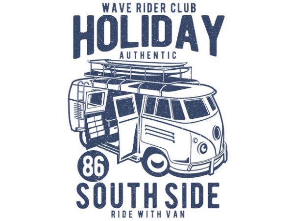 Holiday surf van buy t shirt design artwork