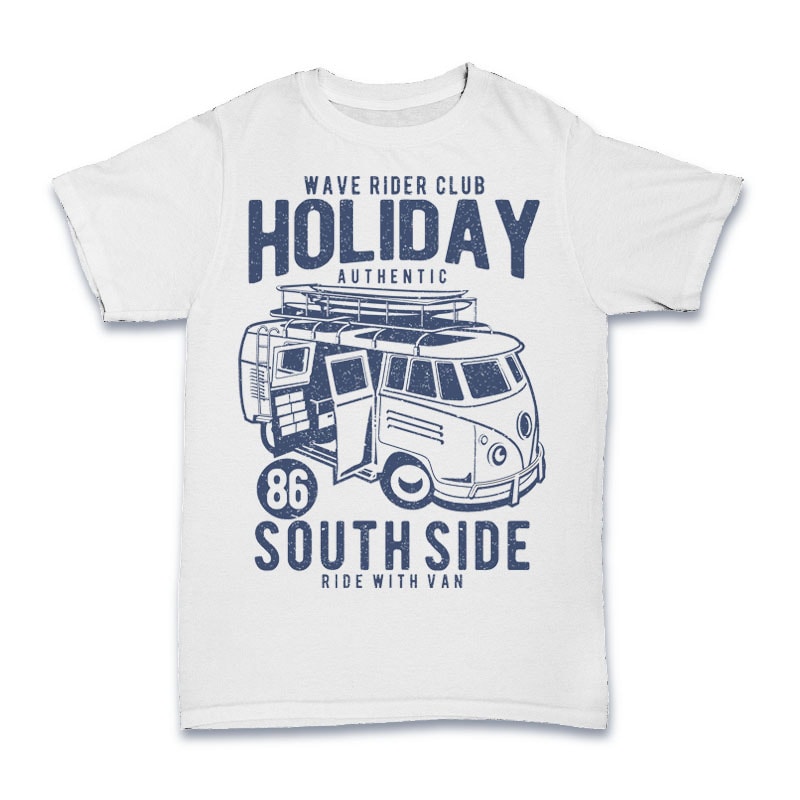 Holiday Surf Van t shirt designs for printify