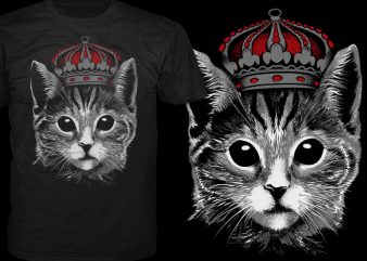 King Cat vector t-shirt design for commercial use