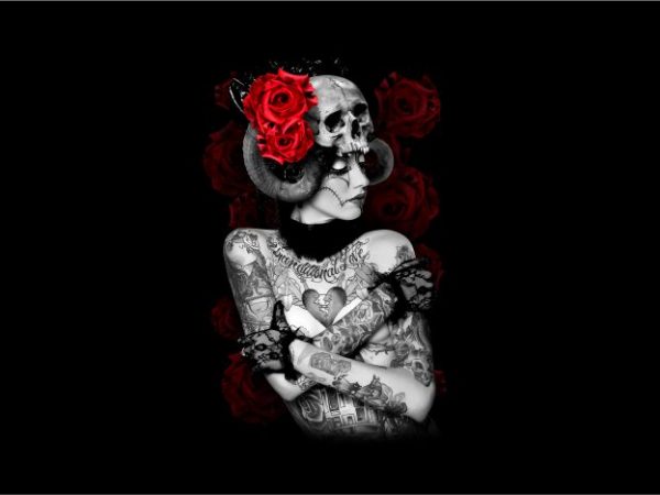 Ladies evil with rose buy t shirt design