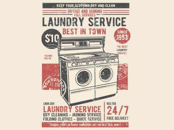 Laundry service print ready shirt design Laundry service print ready shirt design