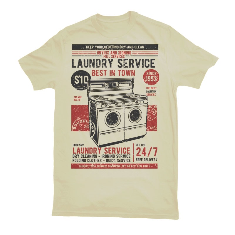 Laundry Service t-shirt designs for merch by amazon