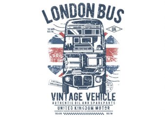 London Bus tshirt design vector