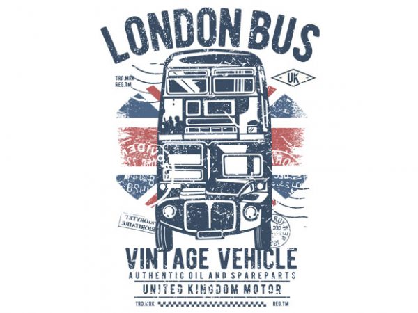 London bus tshirt design vector