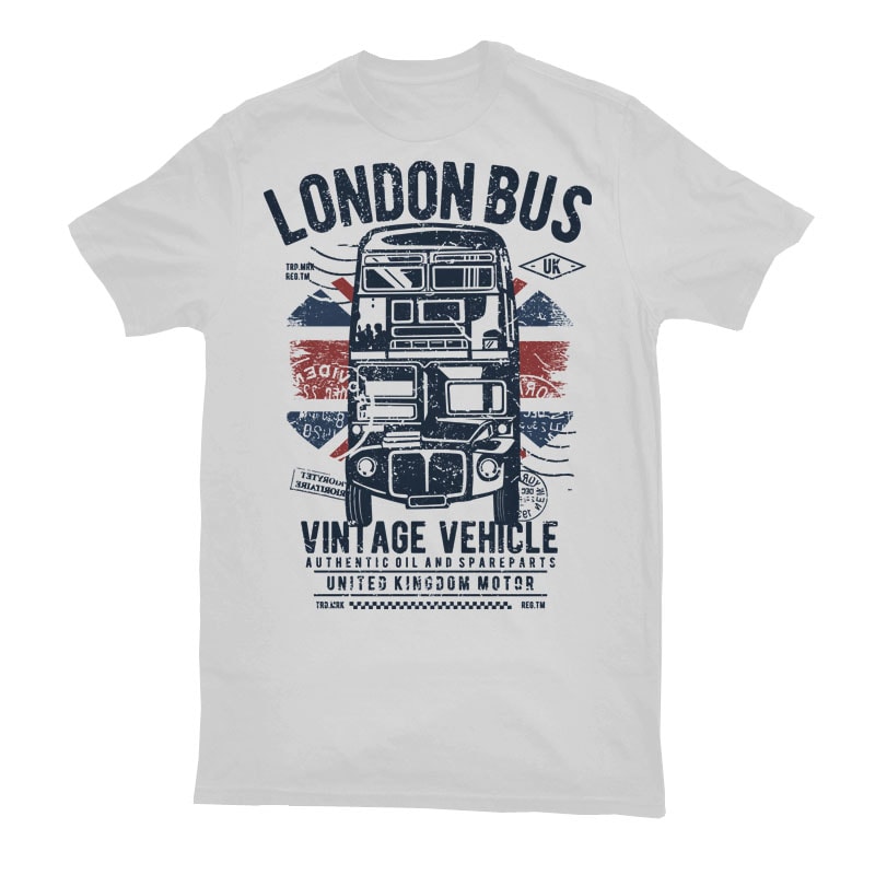 London Bus tshirt designs for merch by amazon