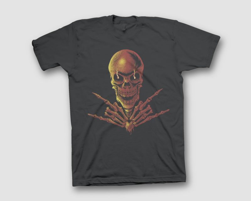 METAL SKULL t shirt designs for printful