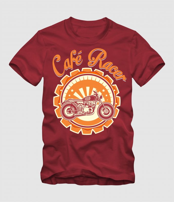 cafe racer badge vector t-shirt design for commercial use - Buy t-shirt ...